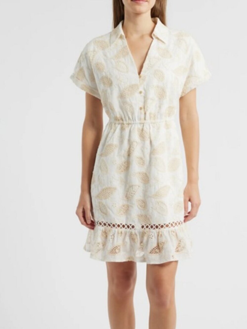 NWT Sam Edelman Women's Embroidered Cotton Shirtdress Size 6